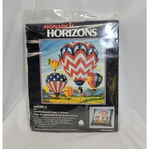 Vintage Monarch Horizons America Hot Air Balloons Longstitch Embroidery Kit SR13